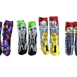 Halloween Horror Movie socks Fan Geek Gift Men Women Chucky Child's Play Novelty Socks Size 8/9