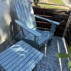Adirondack Wood Chair and Side Table