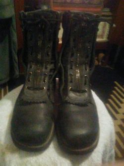 Leather fire fighter boots