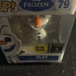 Funko Pop Disney Frozen Olaf Glow in the Dark SDCC Excl 2014 #79 w/Protector