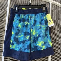 All In Motion Blue Basketball Shorts Boys Size S (6/7)