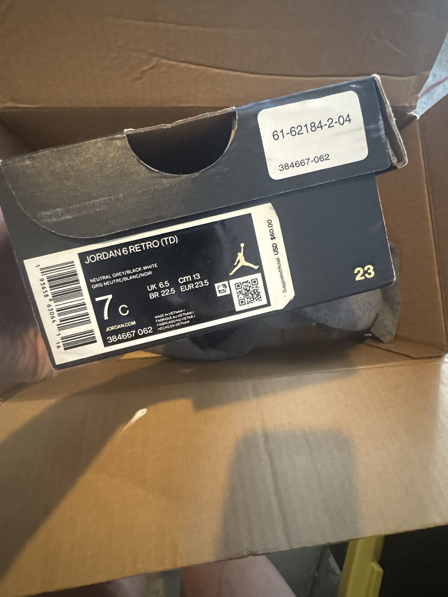 Jordan 6 Retro Size 7c