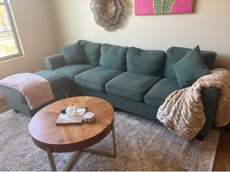 Green Corduroy 4 Seater Couch