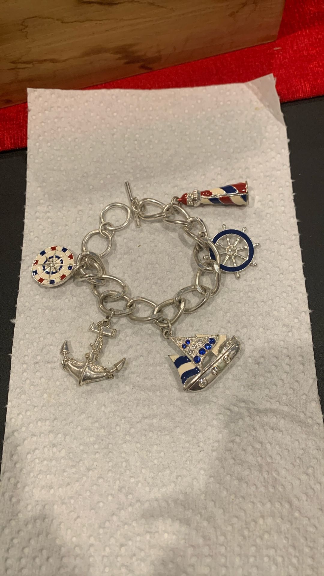 NAUTICAL 5 CHARM TOGGLE BRACELET