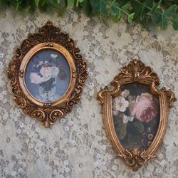 Mini Floral Art In Small Baroque Frames