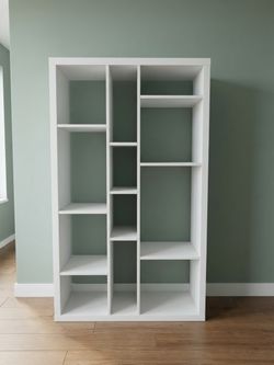 White shelf for books and decorations