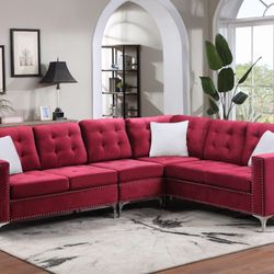 Brand New Sectional In Velvet In Stock