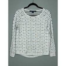 French connection Lambswool blend long sleeve grey Women's sweater Pullover Top Sweatshirt shirt L