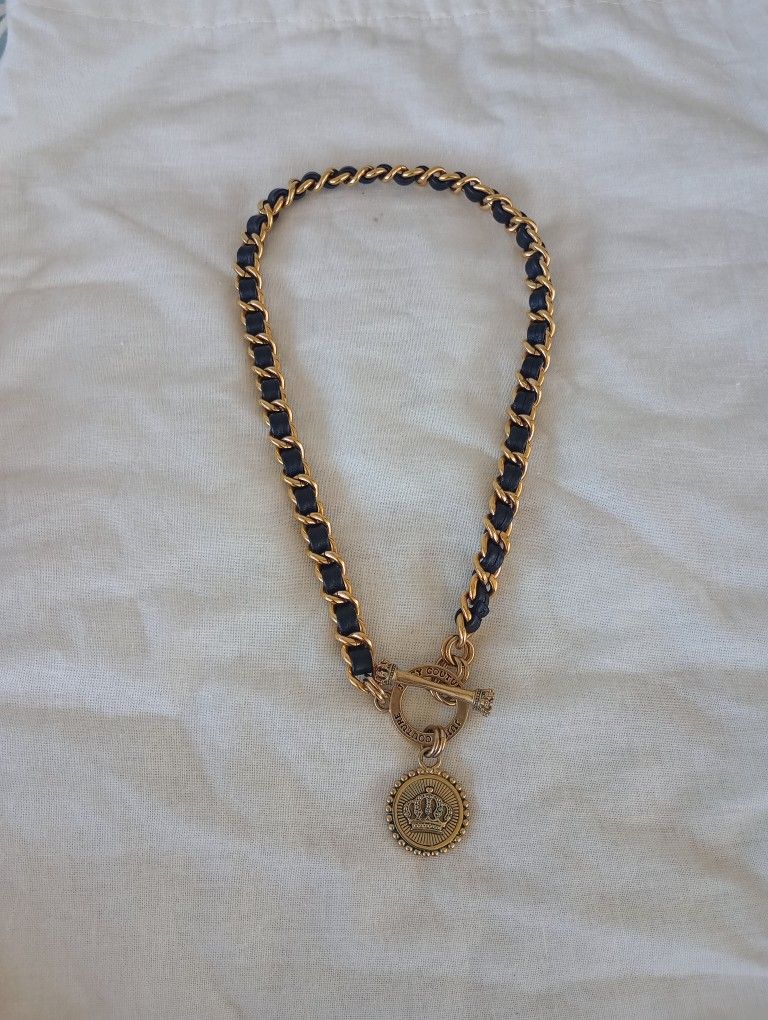 Rare Juicy Couture Necklace Gold Ton Chain Necklace