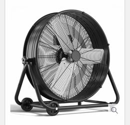 New Open Box High Velocity 30" Drum Fan 3 Speeds, 360° Oscillation, Built-In Handle, Black