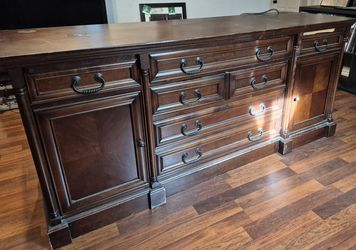 Solid Desk / Side Table Furniture 72w X 24d X 31h With Power