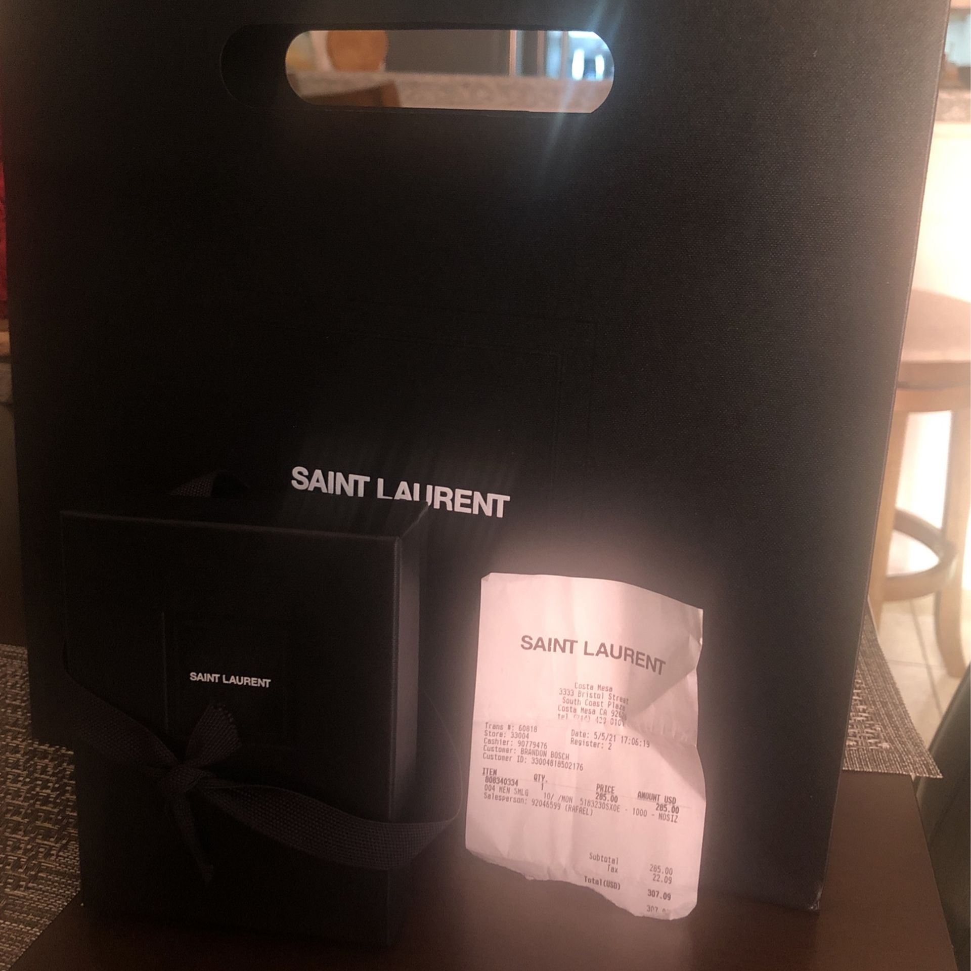Saint Laurent Silver Leather KeyChain