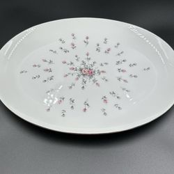 Harmony House Rosebud Fine China Oval Serving Platter 12” Japan Pink Roses