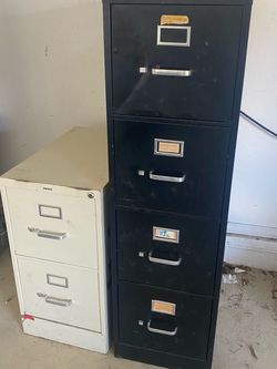 Metal Filing Cabinets Set of Two