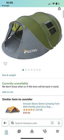 PALLYGO Easy Pop Up Tent 6 Person Tents for Camping Traveling Double Layer Waterproof Instant Family Camping Tents