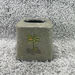 Palm Tree Tissue Box Cover Hand Painted Bathroom Home Decoration