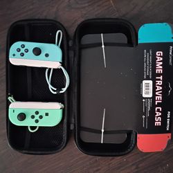 Nintendo Switch Travel Case With Animal Crossing NEW Horizons Edition Joy-con Controllers 