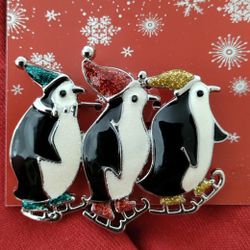 Christmas Ice Skating Penguin Pendant, Christmas pin  More Than 50% OFF
