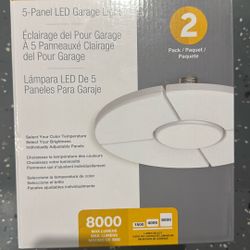 Five panel LED garage light