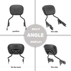Detachable Sissy Bar Compatible with Harley Touring, Passenger Backrest with Quick-Release Design Compatible with Harley Touring Road Glide Street Gli