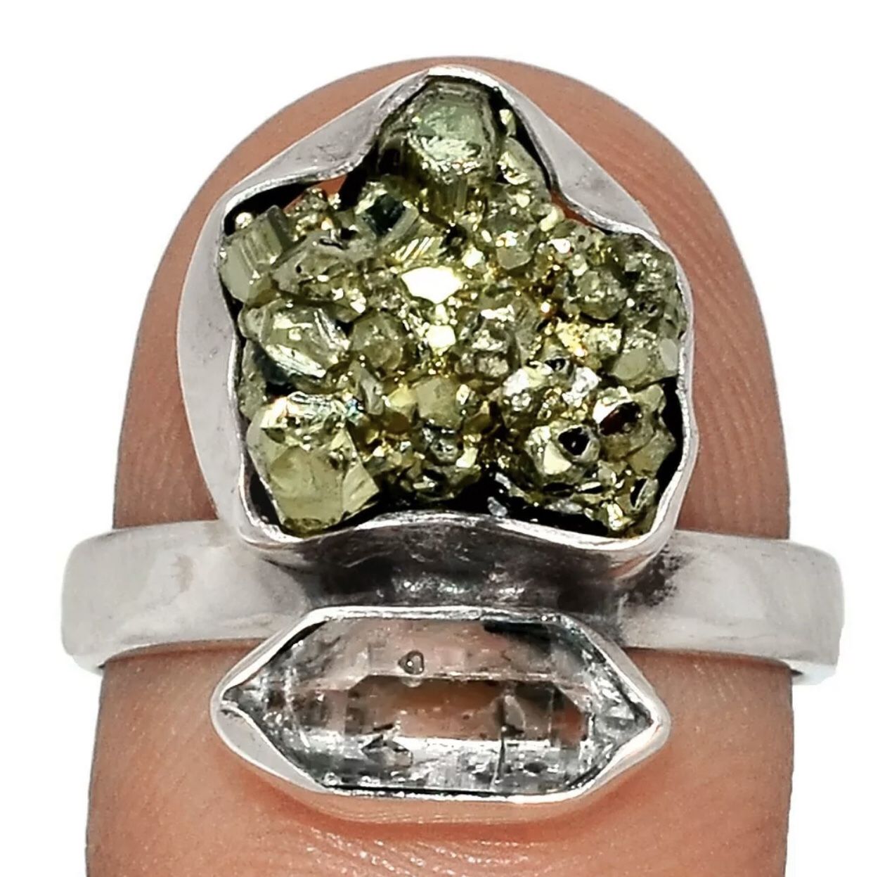 Peruvian Golden Pyrite 925 Ring Size 9