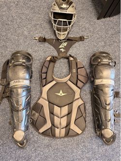 All-Star System Seven Pro Catcher’s Gear Set – Helmet, CPCC40PRO Chest Protector & Leg Guards