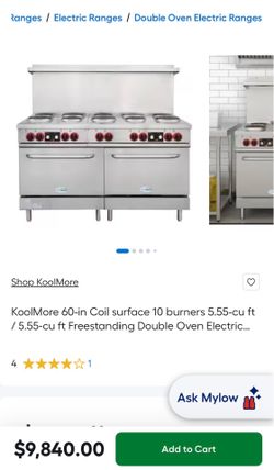 KoolMore 60-in 10-Burner Freestanding Double Oven Electric Range