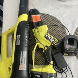 blowe & mini  chawsaw   ryobi   , baterry   etc  