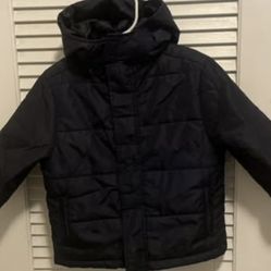 GYMBOREE Jacket Hoodie Toddler Baby Size 3 Black Puffer  Double Zipper