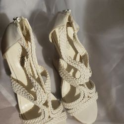 White Wedges Sz 7