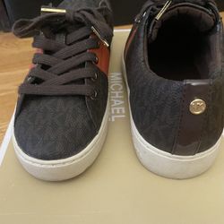 Women’s Michael Kors Brown And Orange Size 6 1/2 Sneakers