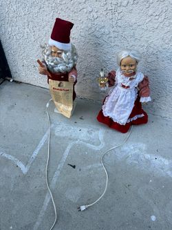 Animated Santa and Mrs. Claus Figurine Set