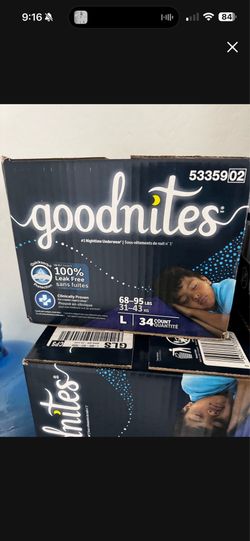 Goodnites Large size 34ct per box