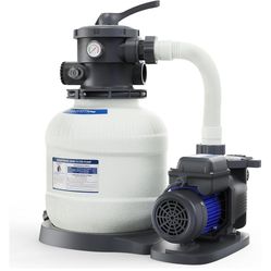 Ground,Pool Sand Filter with 6-Way Valve,Improved Circulation and Filtration, 12in, 3/4 HP 3800 GPH with Timer