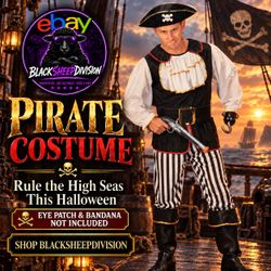 Adult Pirate Halloween Costume Set Large