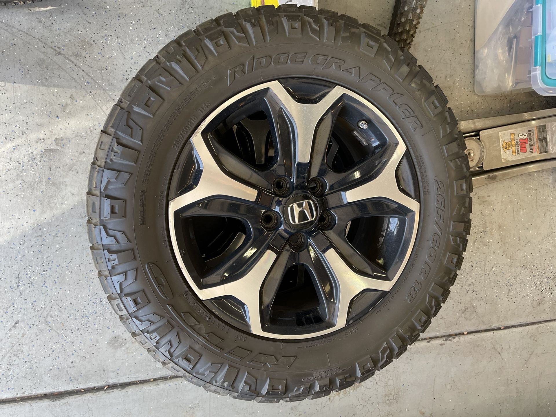 NITTO GRAPPLER RidgeLine All- Terrain Radial Tire-265/60R18 XL 114S Brand: Nitto On HondaRidgeline Rims