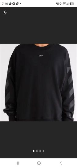 Off-White Black Diagonal Stripe Crewneck Sweatshirt