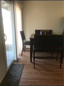 Dark Wood Dining Table with Chairs for 6. $200obo