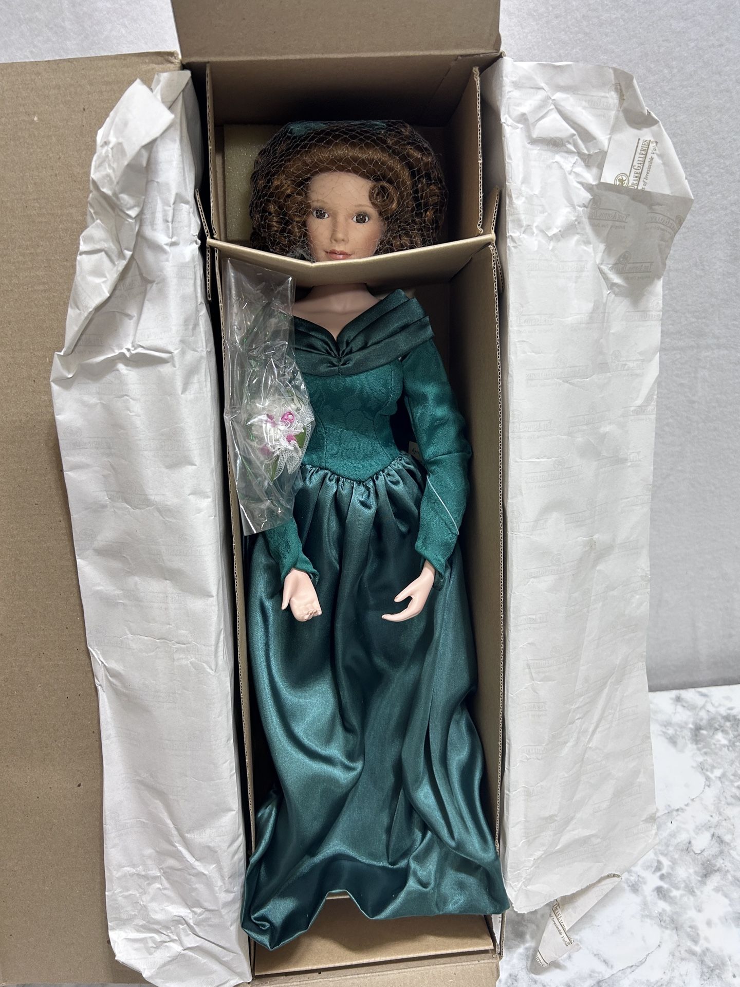 VTG Ashton-Drake Galleries Winter Romance Wedding Party Bouquet 18" Doll 1998