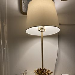Gold Floral Accent Table Lamp