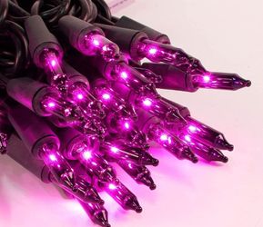 3 Short Strings Of Purple/Pink Christmas Lights