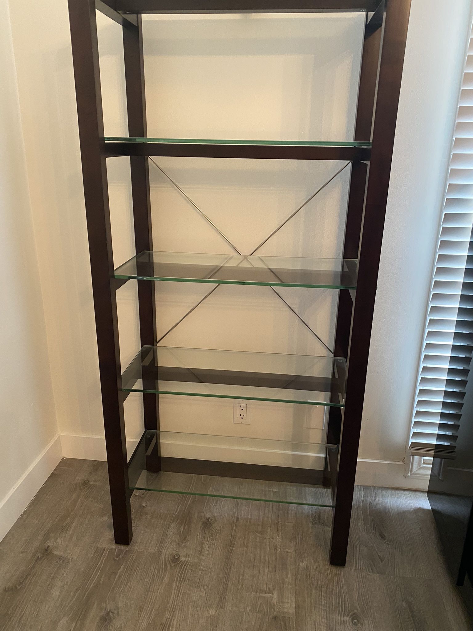 Beautiful Bookcase With Glass Shelves 