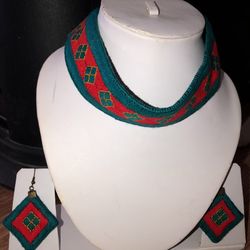 BALOCHI NECKLACE WITH EARRINGS  HAND MADE