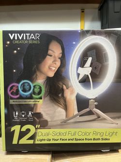 Vivitar 12" Full Color 3D Ring Light with Tripod and Adjustable Ball Head, Black
