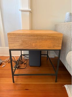 West Elm Industrial Solid Wood Storage Side Table