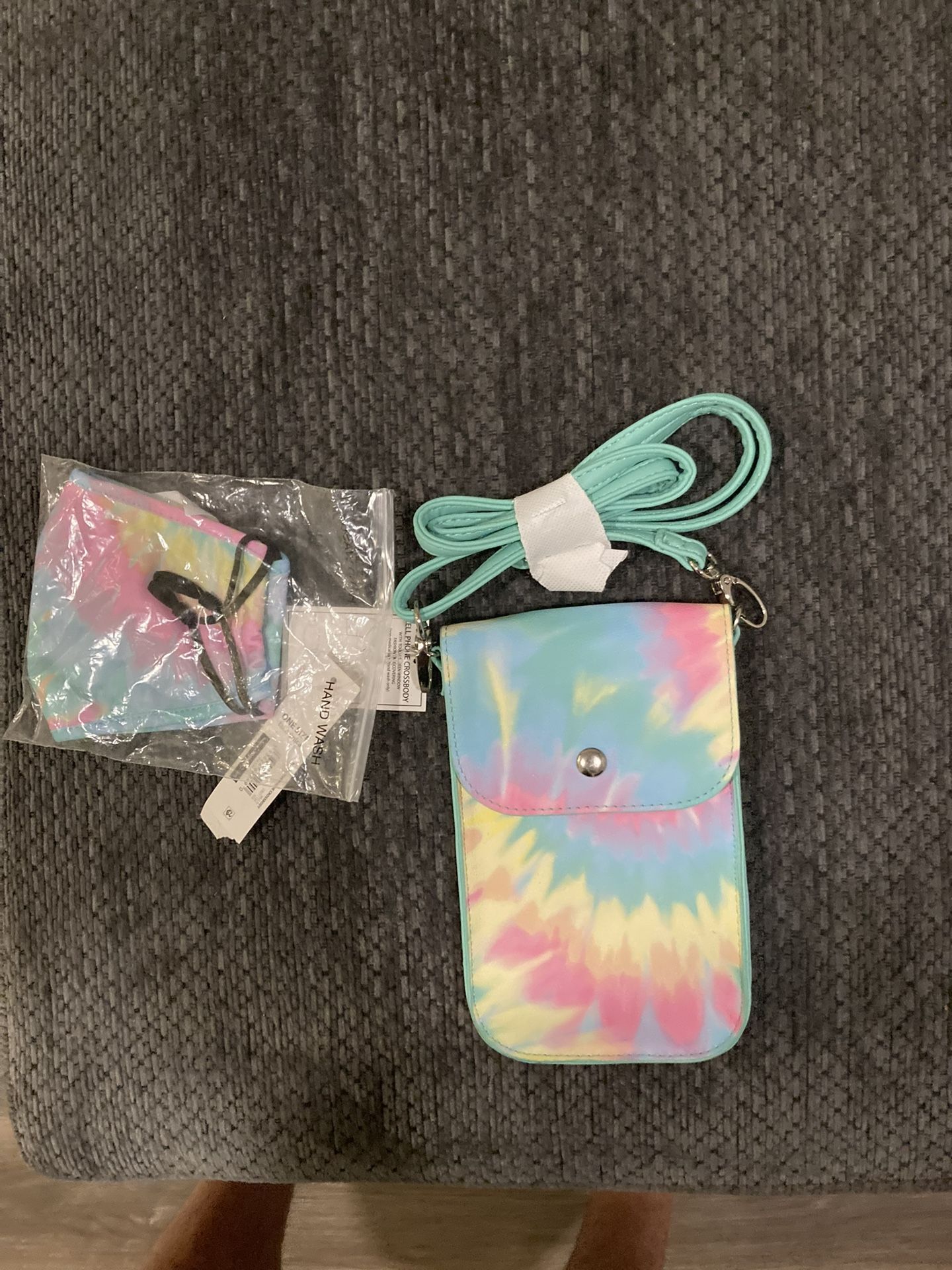 Brand new small rainbow shoulder bag with a mask- new in packaging