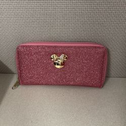 Minnie Mouse Disney Pink Glitter Wallet 