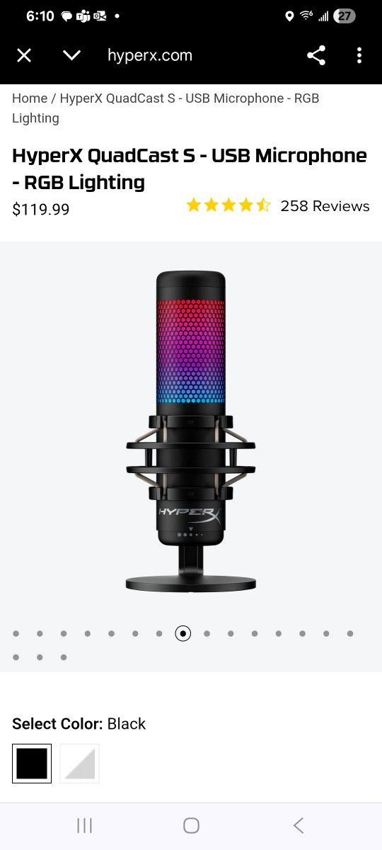 HyperX QuadCast S LIGHTING- USB Microphone - RGB Lighting