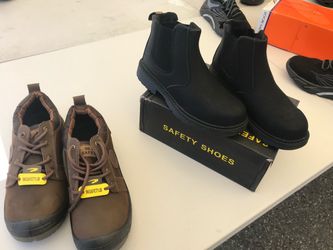 Black Lace-Up Safety Work Boots