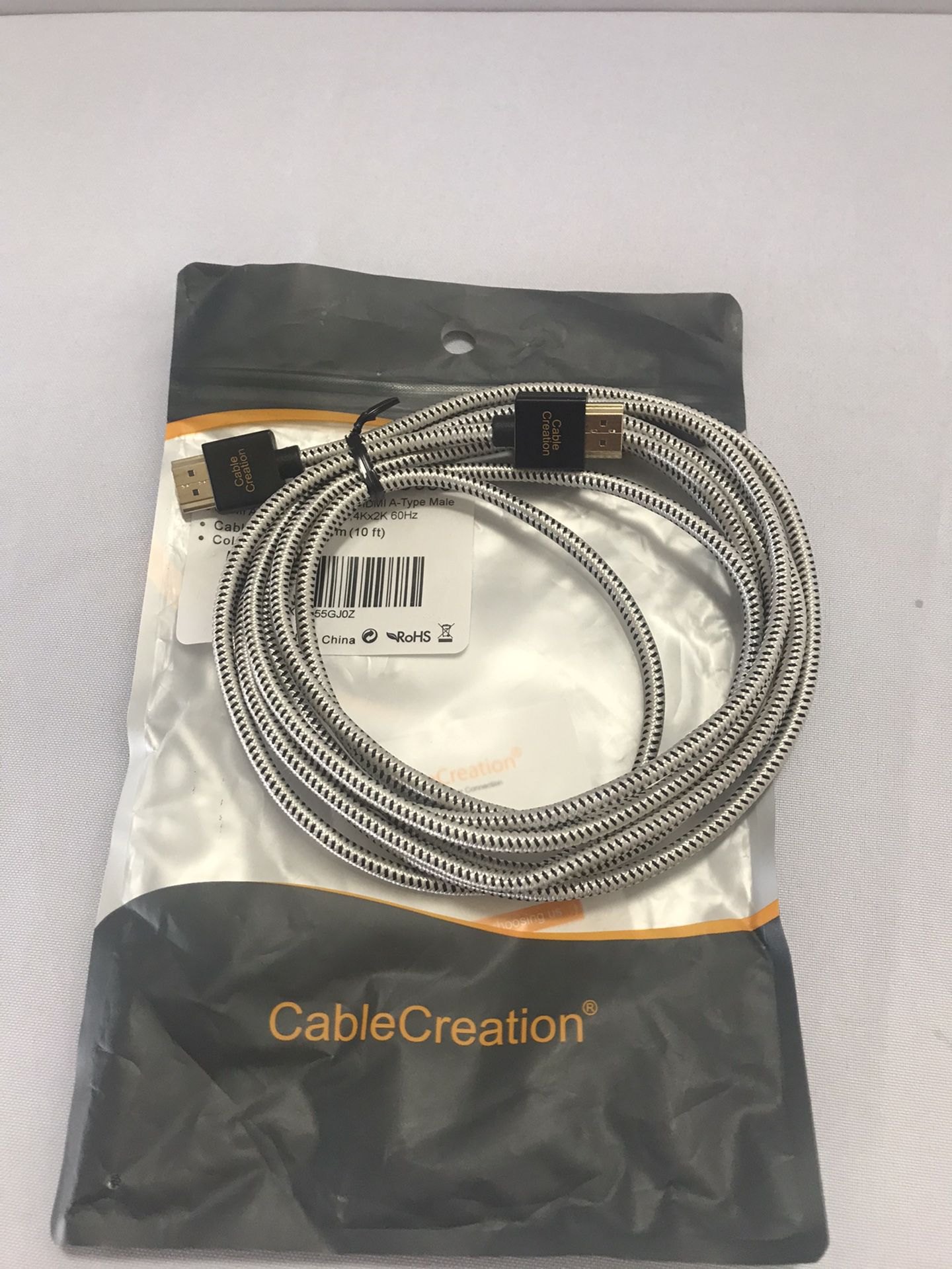Ultra Thin HDMI Cable Male to Male, CableCreation 10ft HDMI 2.0 High-Speed Slim Low Profile Cable, Support 3D, 4K@60Hz, Audio Return Channel(ARC) for